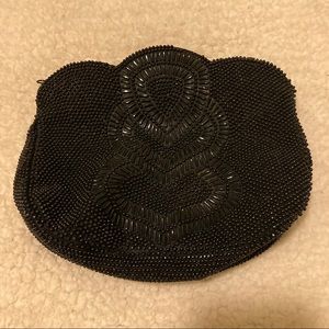 Vintage La Regale Black beaded clutch